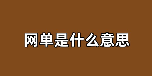 网单是什么意思